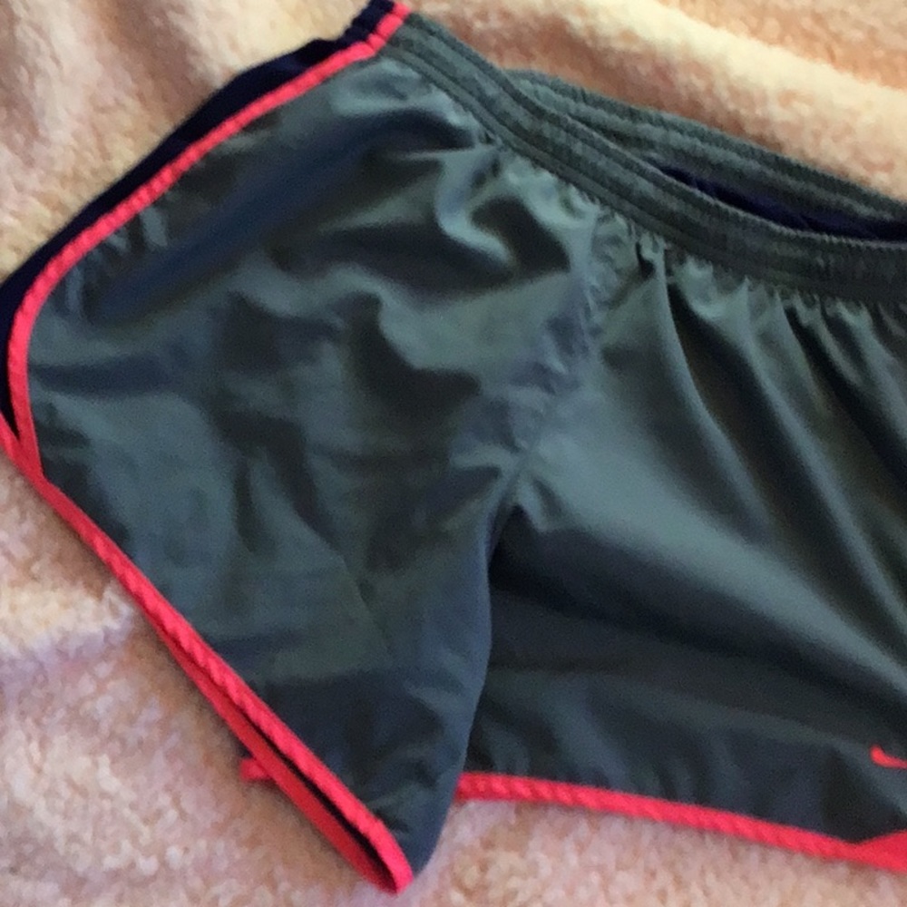Nike shorts dry fit, gray, pink, navy blue.